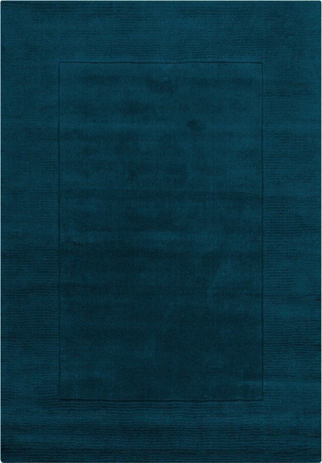 Tmavě modrý ručně tkaný vlněný koberec 160x230 cm Textured Wool Border – Flair Rugs