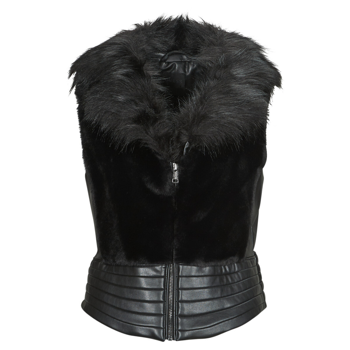 Guess  SS JODIE FAUX FUR VEST  Černá