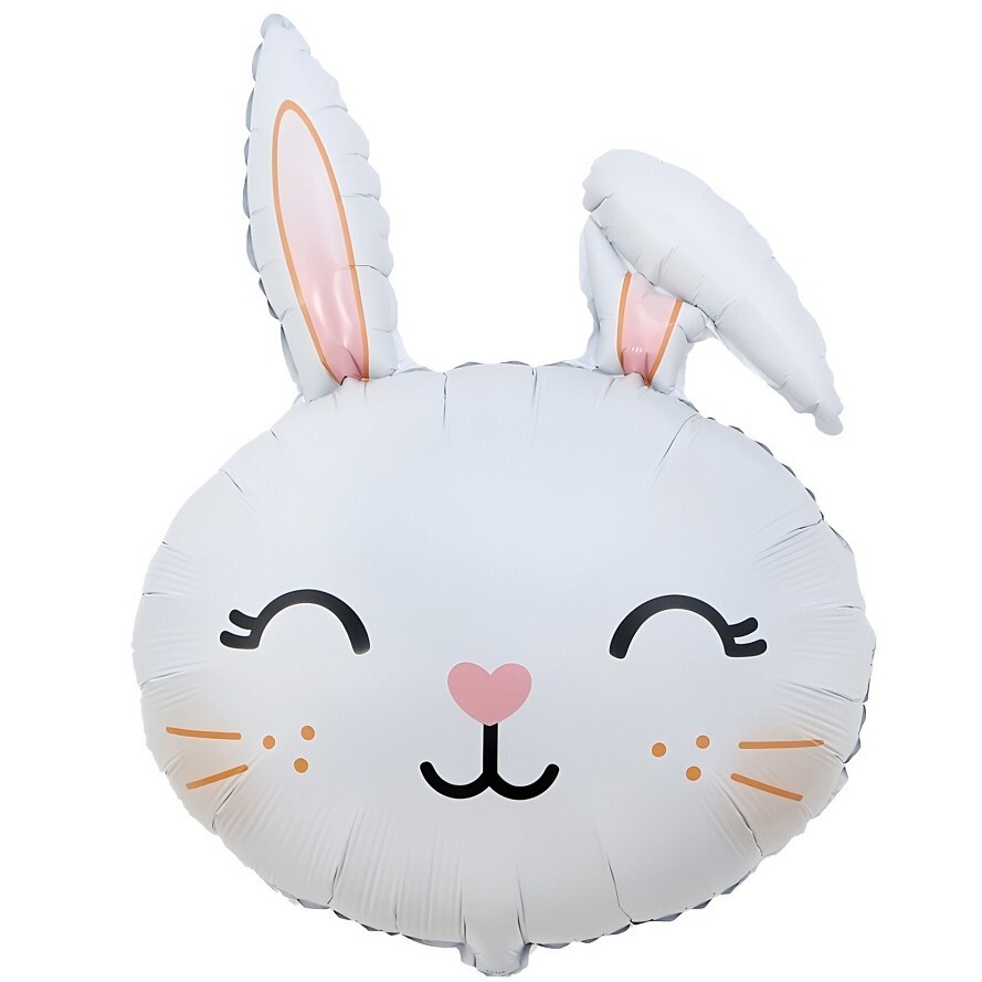 Balónek fóliový kralíček bílý 42x56 cm