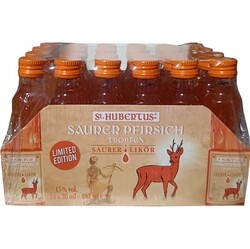 Saurer Pfirsich Likor 15% 20ml x24 St.Hubertus min