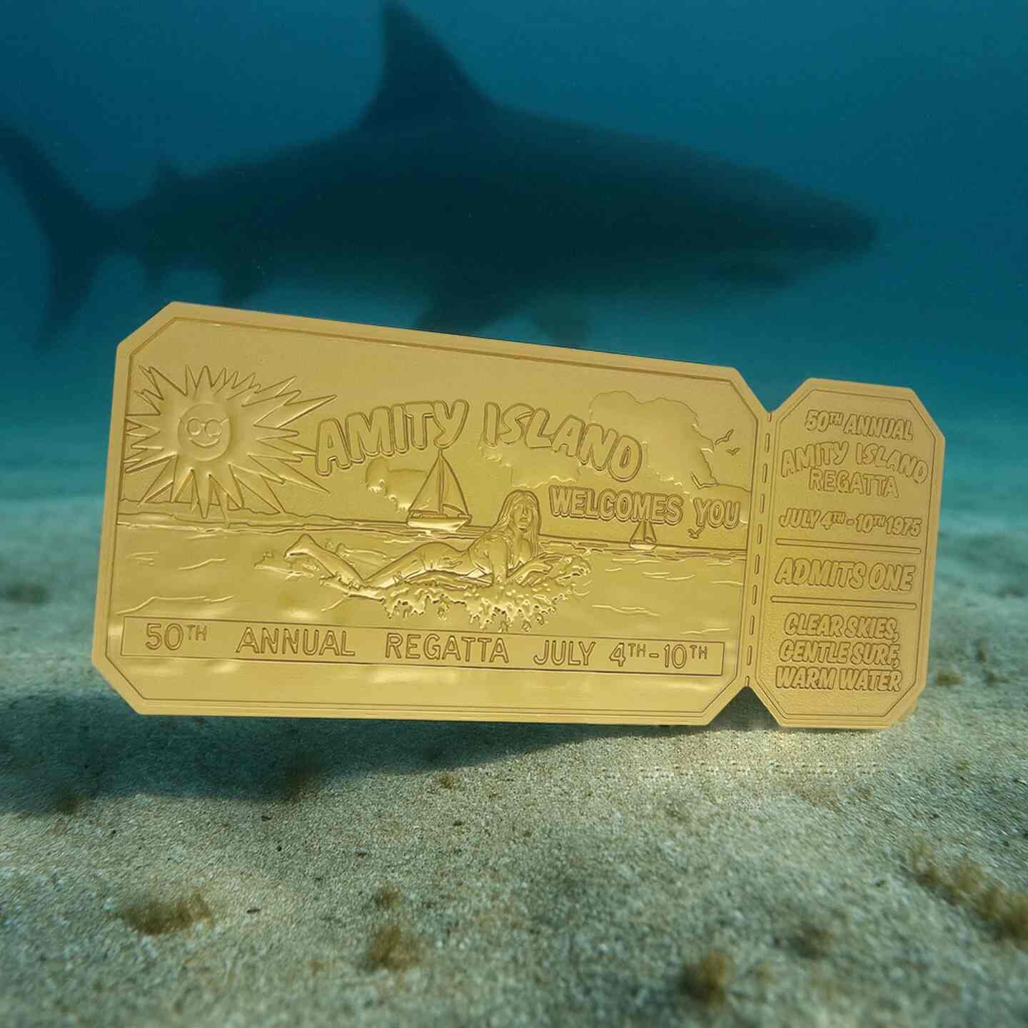FaNaTtik | Jaws (Čelisti) - Replica 1/1 50th Anniversary Regatta Ticket (24k Gold Plated)