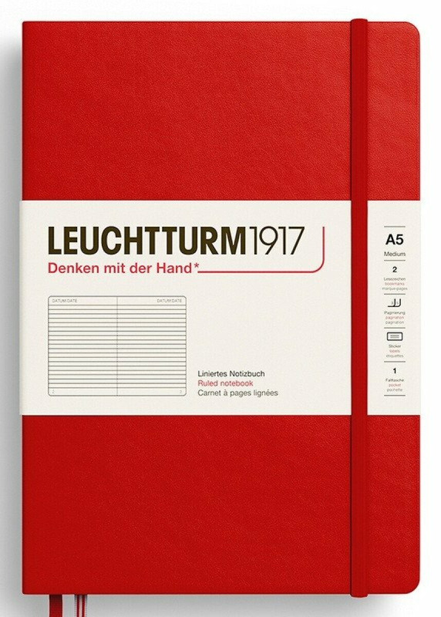 Zápisník Cherry Hardcover Medium (A5) linkovaný - -