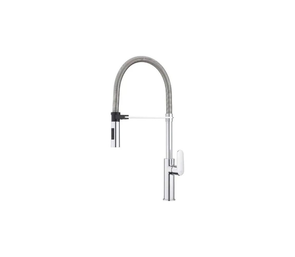 Paffoni - Dřezová baterie s vytahovací sprškou CANDY 52,5 cm lesklý chrom CA179CR