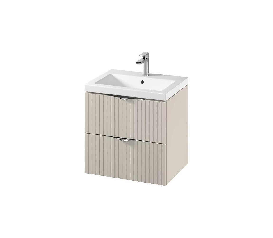 Cersanit S801-541 - Závěsná koupelnová skříňka s umyvadlem TIRSO 60x45 cm béžová S801-541