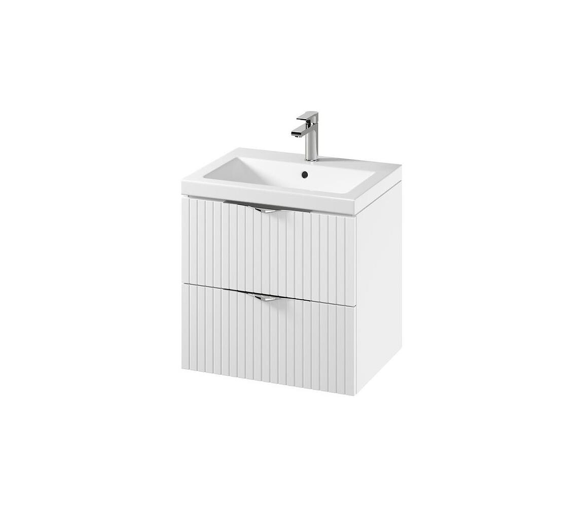 Cersanit S801-545 - Závěsná koupelnová skříňka s umyvadlem TIRSO 60x45 cm bílá S801-545