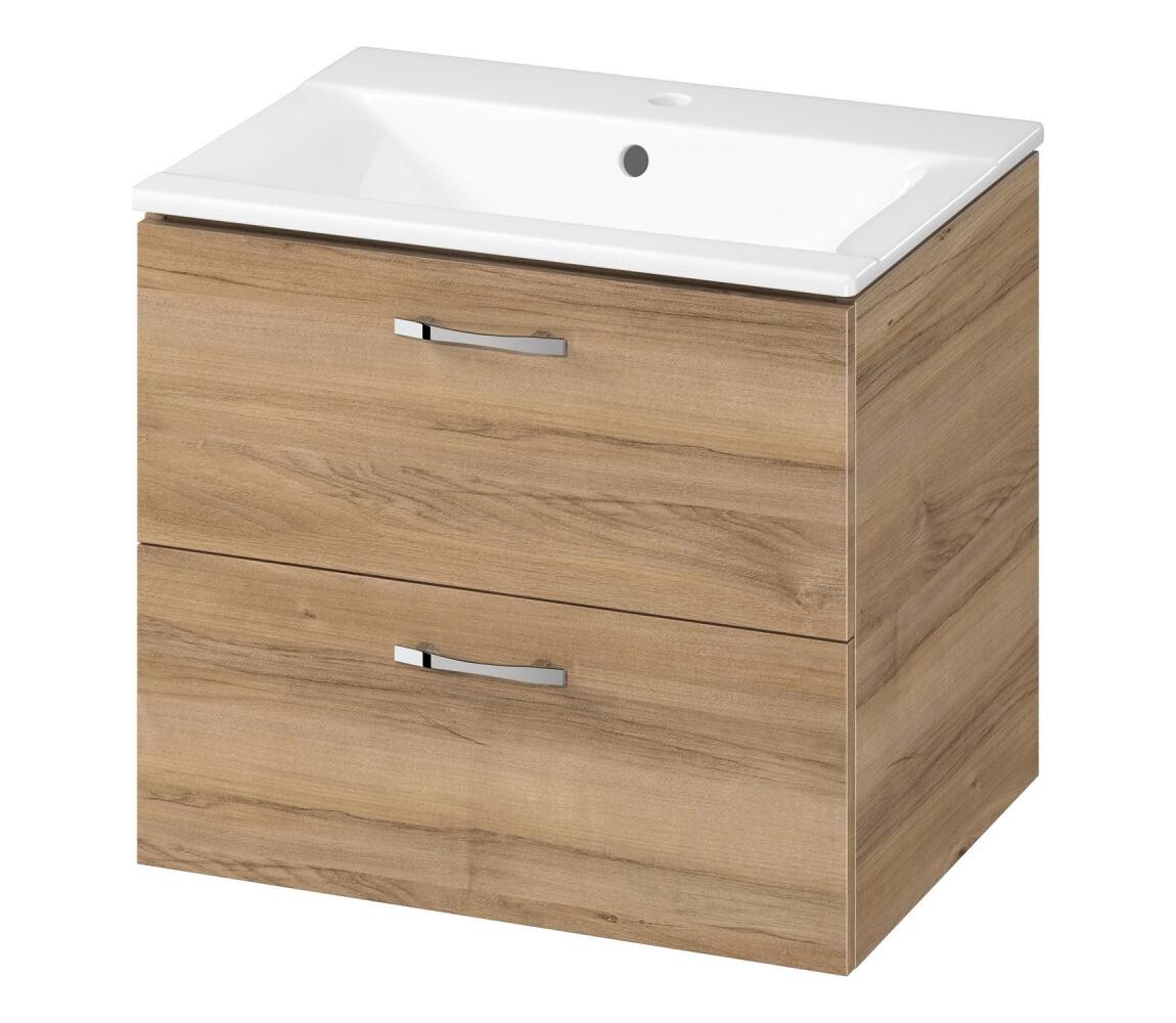 Cersanit S801-457 - Závěsná koupelnová skříňka s umyvadlem NIKO 60x45 cm ořech S801-457