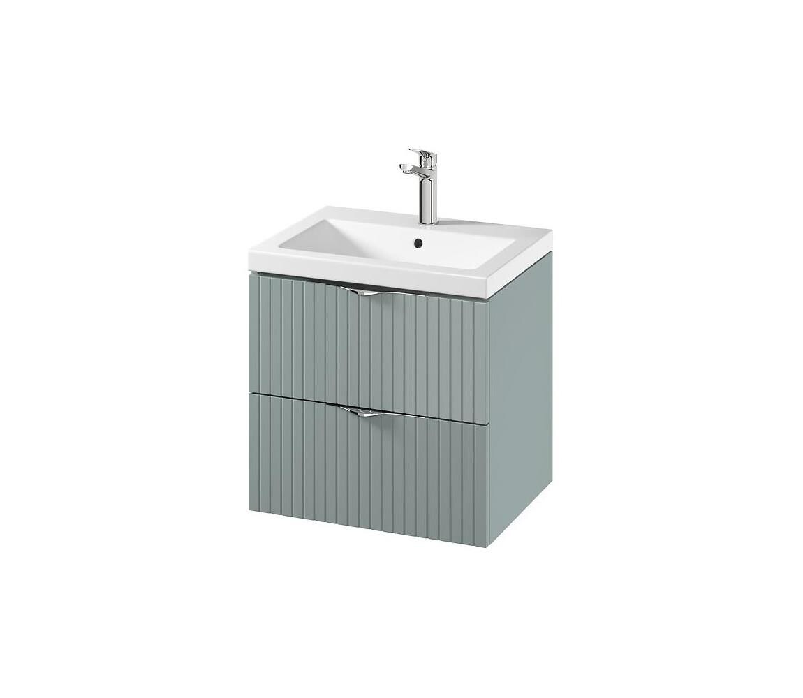 Cersanit S801-544 -Závěsná koupelnová skříňka s umyvadlem TIRSO 60x45 cm mintová S801-544