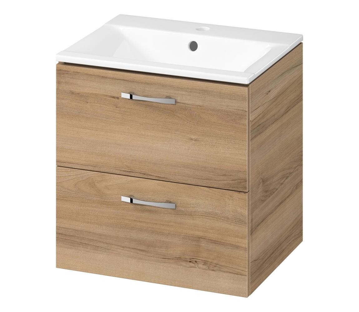 Cersanit S801-458 - Závěsná koupelnová skříňka s umyvadlem NIKO 50x40 cm ořech S801-458