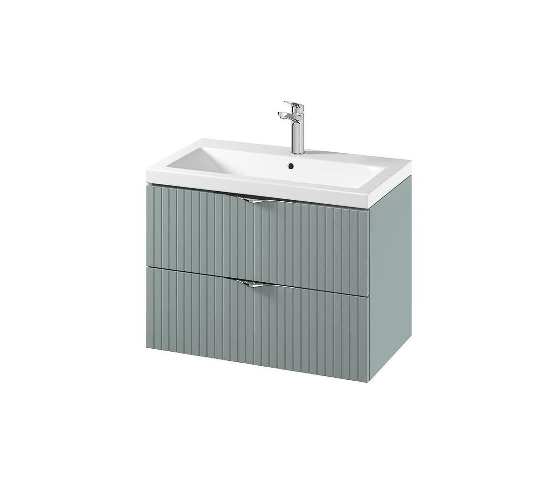 Cersanit S801-540 -Závěsná koupelnová skříňka s umyvadlem TIRSO 80x45 cm mintová S801-540