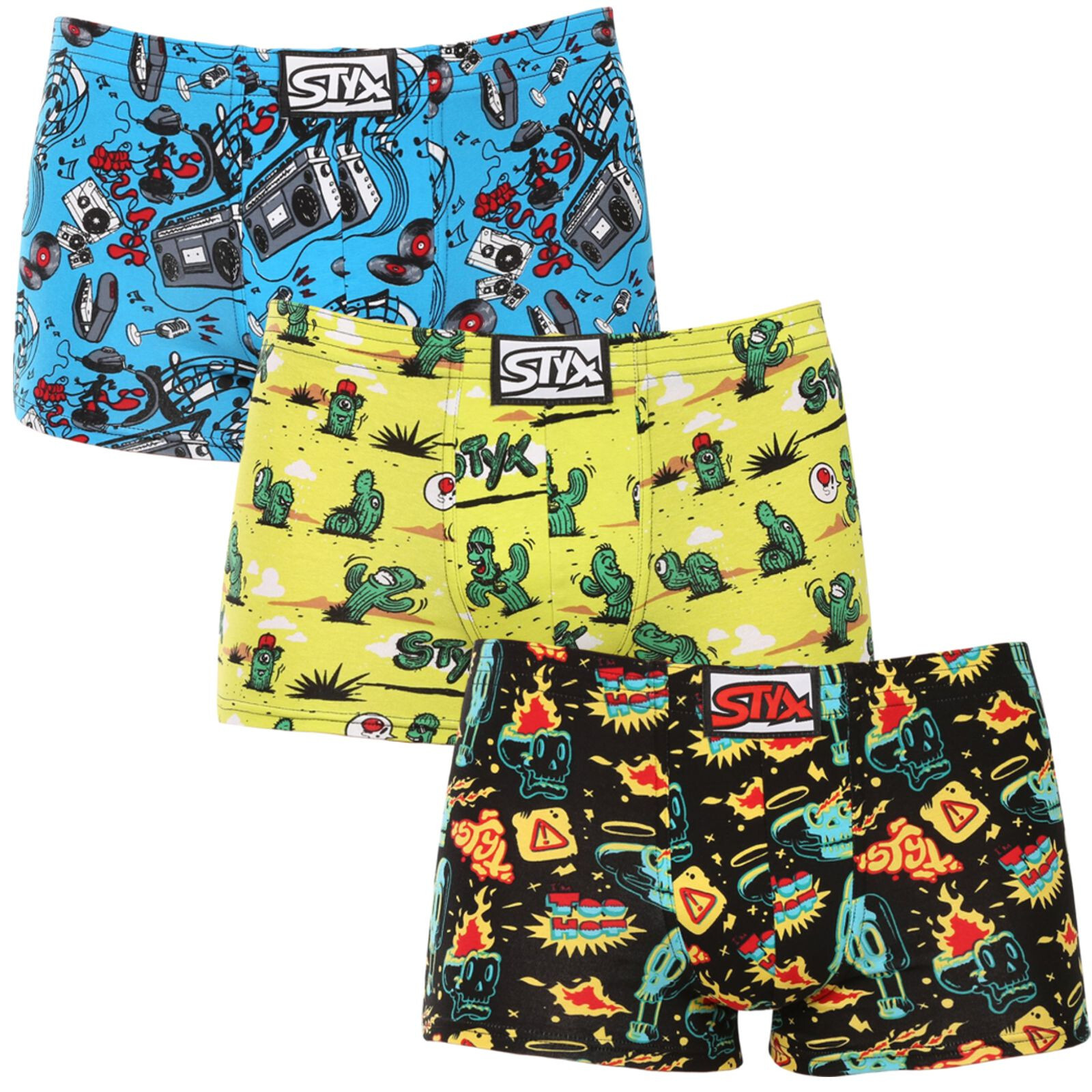 3PACK pánské boxerky Styx art klasická guma vícebarevné (3Q13188) XXL, trenky / trenýrky