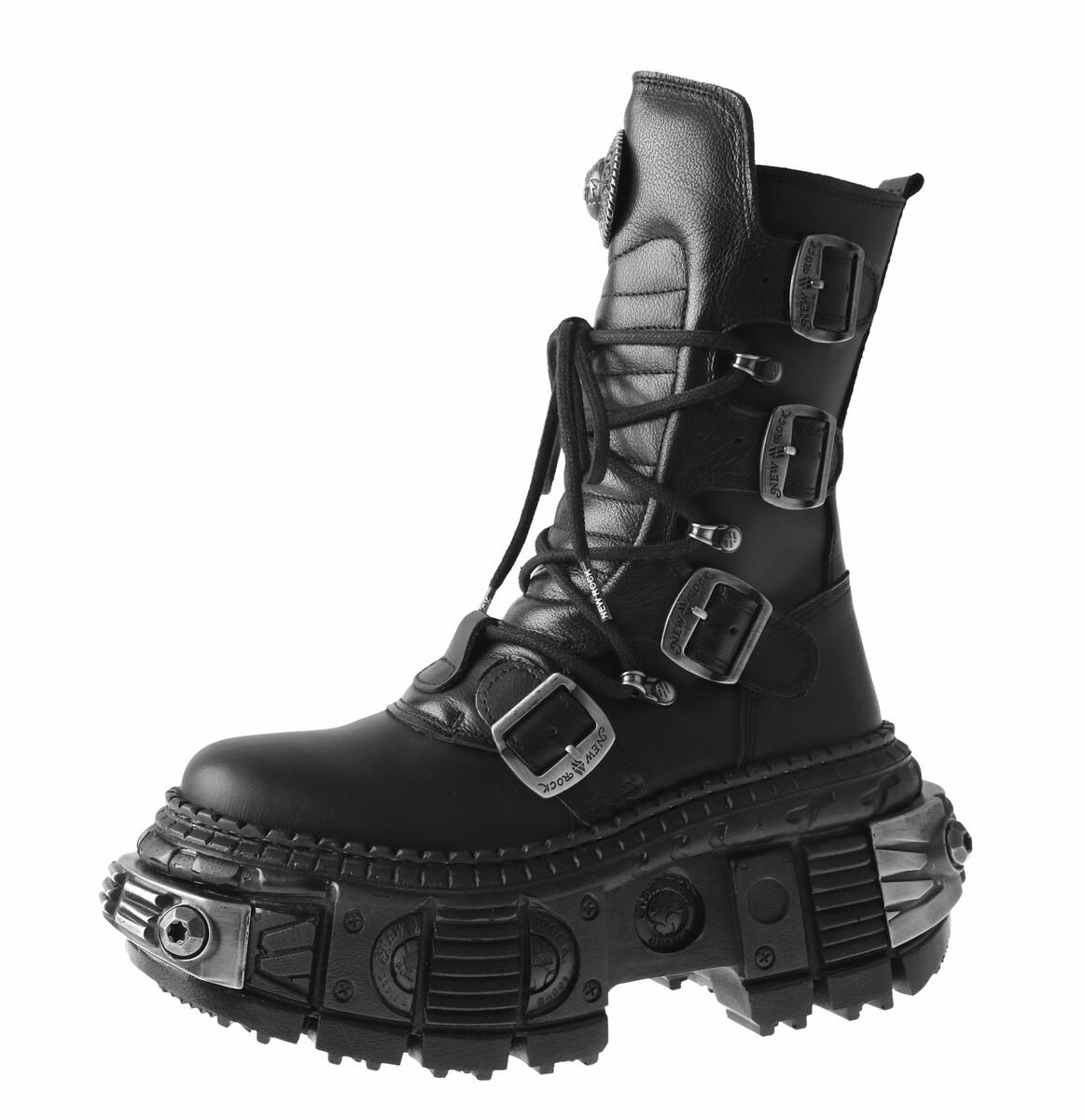 boty NEW ROCK - TANK CASCO NEGRO - POWER ACERO 37