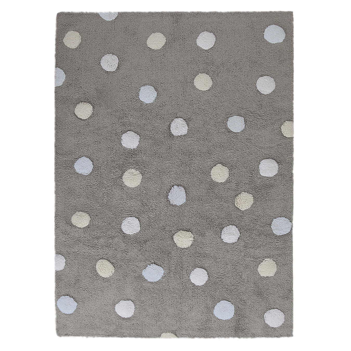 Přírodní koberec, ručně tkaný Tricolor Polka Dots Grey-Blue, 120x160, šedá, dětský pokoj, Lorena Canals