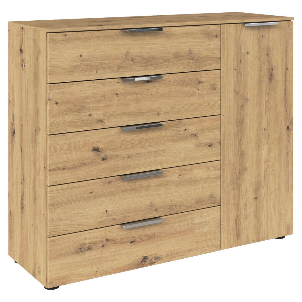 Rauch Möbel KOMODA, barvy chromu, dub artisan, 120/100/42 cm
