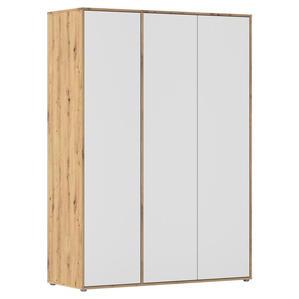 Rauch Möbel ŠATNÍ SKŘÍŇ S OTOČNÝMI DVEŘMI, bílá, dub artisan, 140/194/53 cm