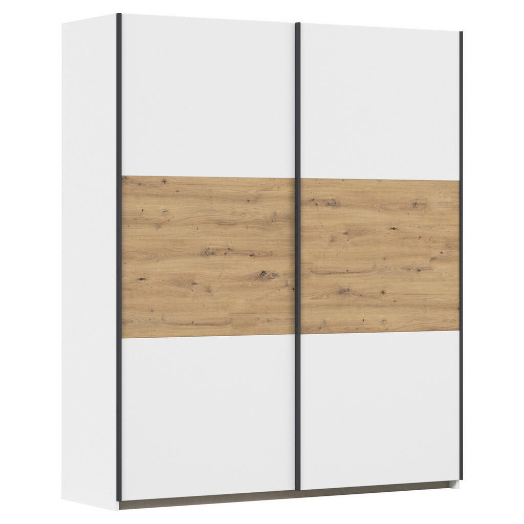 Rauch Möbel SKŘÍŇ S POSOUVACÍMI DVEŘMI, bílá, dub artisan, 175/210/59 cm