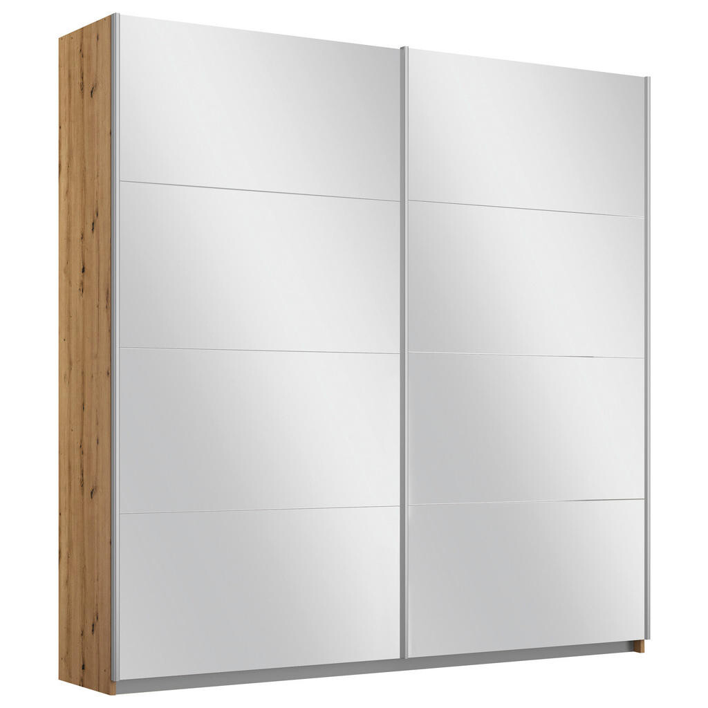 Rauch Möbel SKŘÍŇ S POSOUVACÍMI DVEŘMI, barvy stříbra, dub artisan, 181/197/61 cm