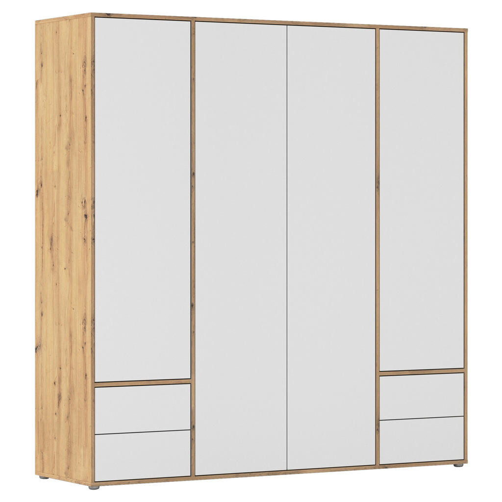 Rauch Möbel ŠATNÍ SKŘÍŇ S OTOČNÝMI DVEŘMI, bílá, dub artisan, 187/194/53 cm