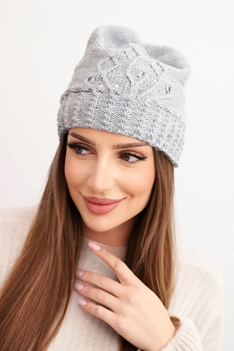 Dámská zimní čepice Kesi s vlnou, šedá