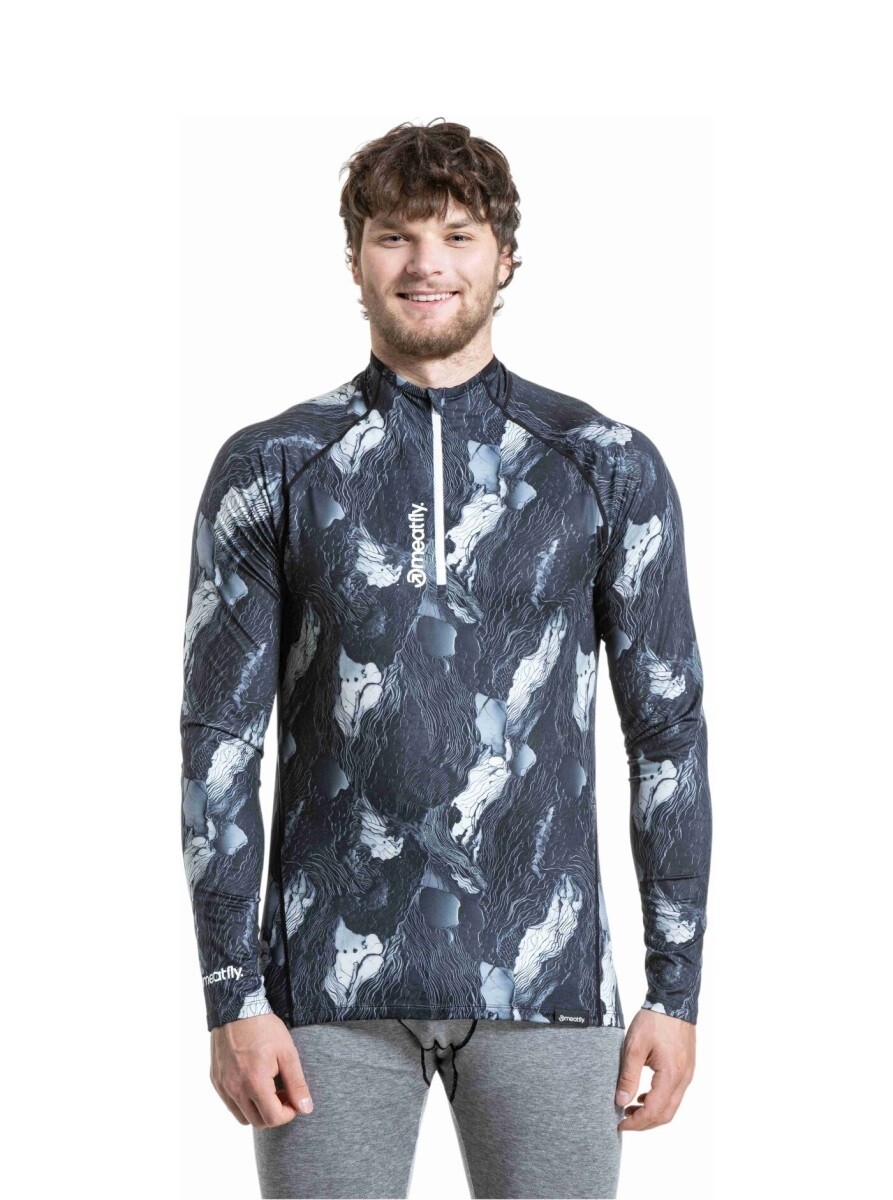 Pánské termo tričko meatfly ethan černá/modrá s