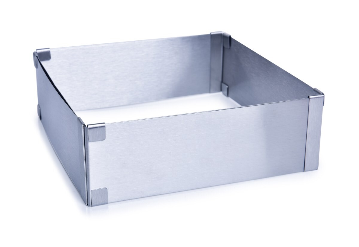 CREMO | nastavitelná čtvercová forma na pečení | nerezová ocel | 15–28 cm