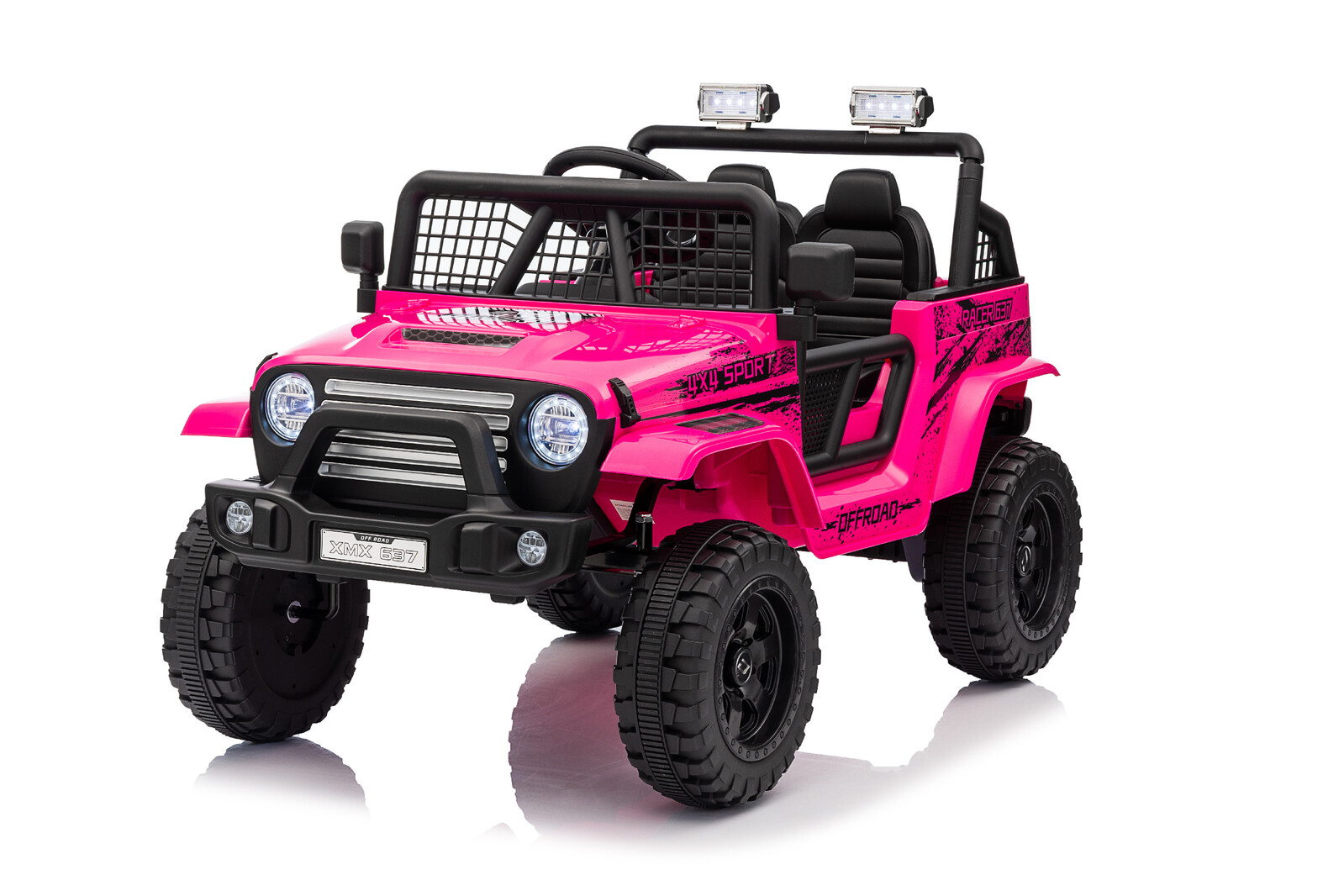 Mamido Elektrické autíčko OFF ROAD EXTREME 4x4 růžové 24V | 200W | 50 kg | EVA | LED | 2,4Ghz | ECO kůže