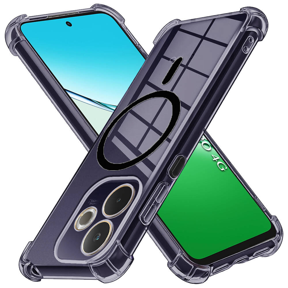 Techsuit Shockproof průhledný silikonový MagSafe pro Oppo A5 Pro kouřově černý