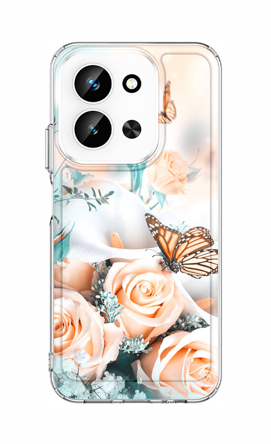 Kryt TopQ Image Xiaomi Redmi 15C pevný Růže s motýlem 141649