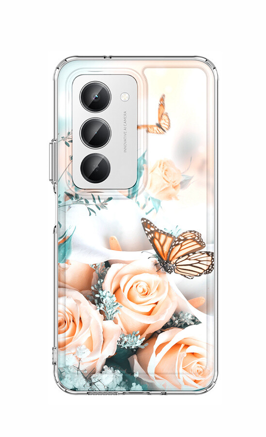 Kryt TopQ Image Xiaomi Redmi 15 pevný Růže s motýlem 141616