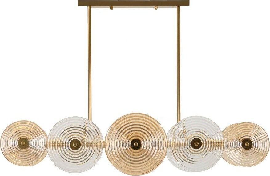 Závěsné svítidlo ve zlaté barvě se skleněným stínidlem Venice – Mauro Ferretti