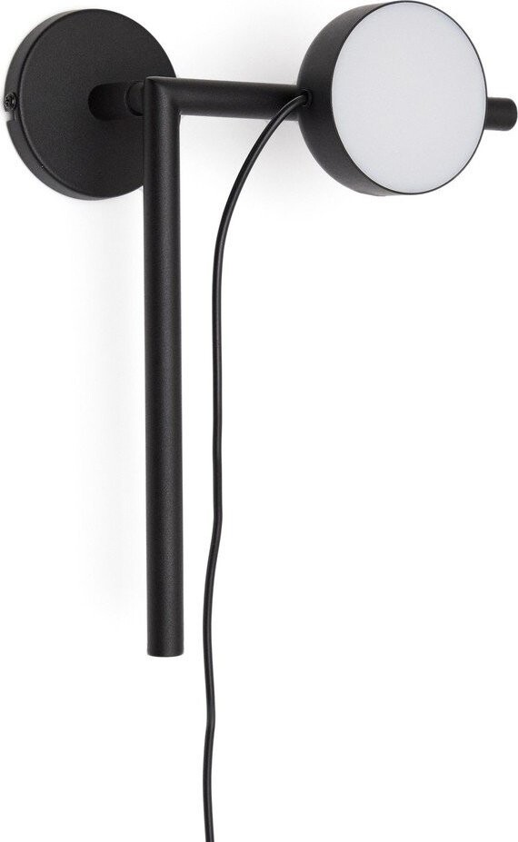 Černé kovové LED stmívatelné nástěnné svítidlo do zásuvky Orey – Kave Home