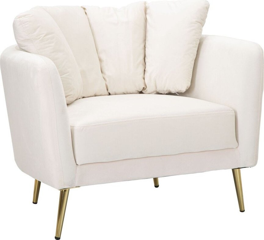 Krémové sametové křeslo Kiev – Mauro Ferretti