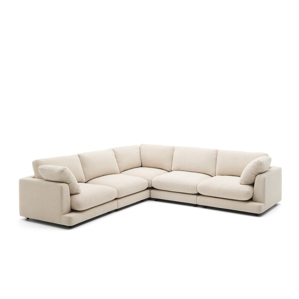 Béžová žinylková rohová pohovka Gala – Kave Home