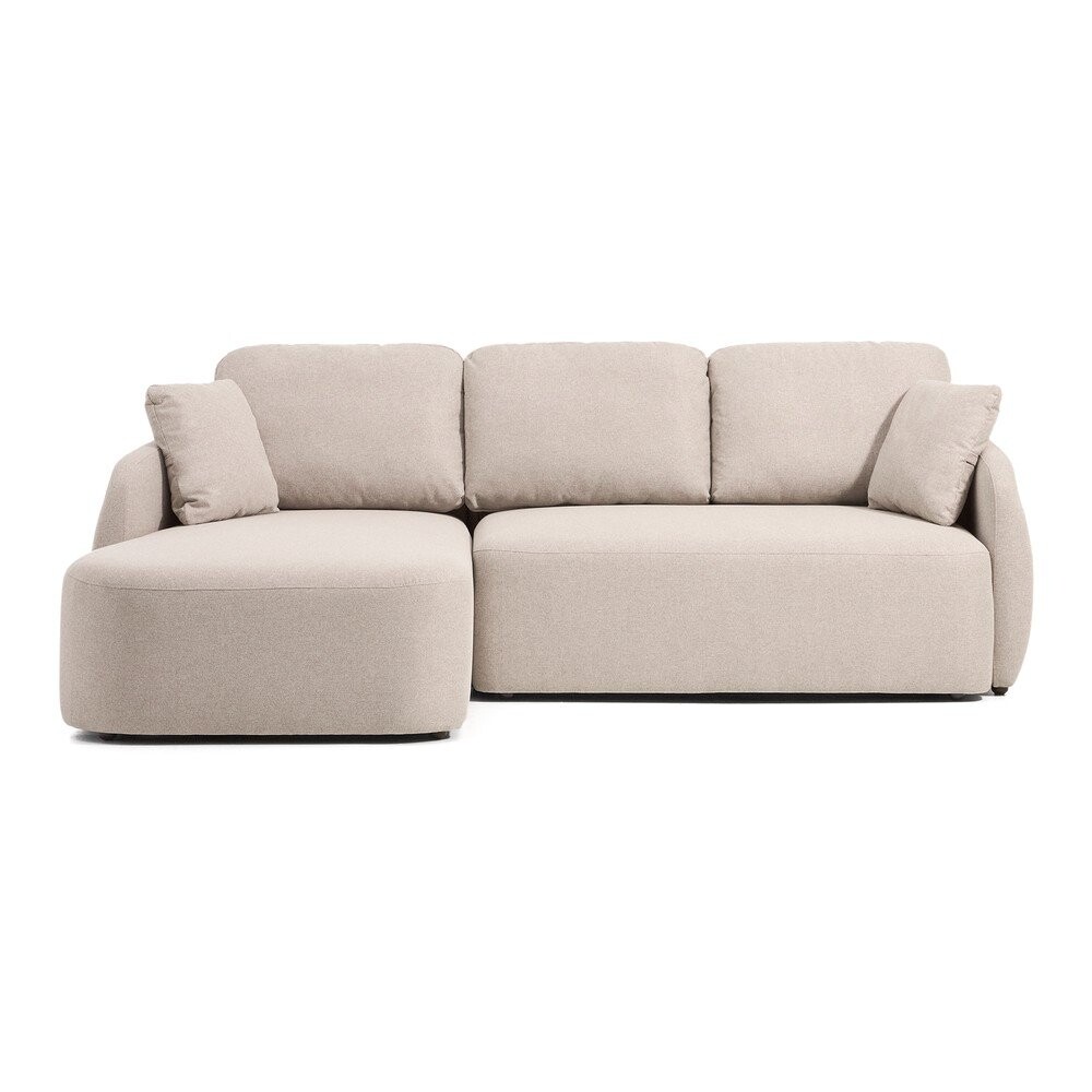 Béžová žinylková rozkládací rohová pohovka (pravý roh/s lenoškou) Laira – Kave Home