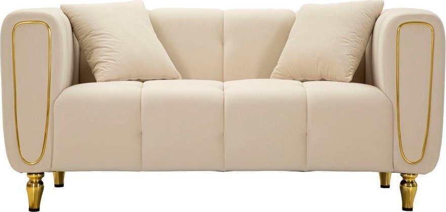 Krémová sametová pohovka 155 cm Alma – Mauro Ferretti