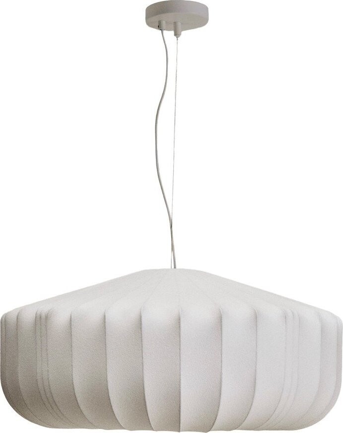 Bílé závěsné svítidlo s textilním stínidlem Somar – Kave Home