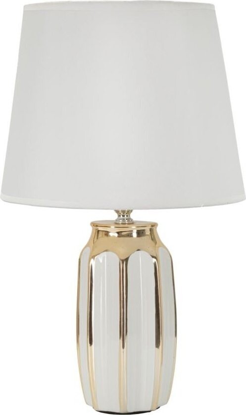 Bílá/ve zlaté barvě keramická stolní lampa s textilním stínidlem (výška 40,5 cm) Cassy – Mauro Ferretti