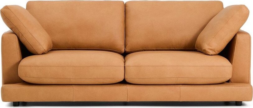 Hnědá kožená pohovka 210 cm Gala – Kave Home