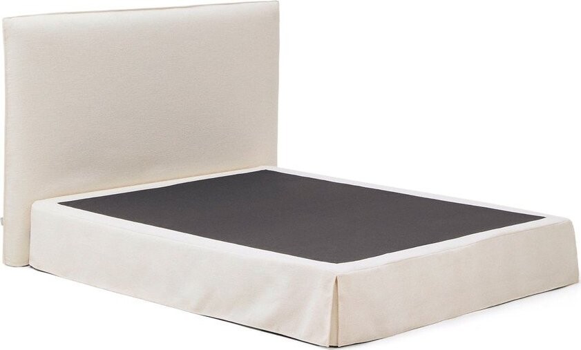 Bílá čalouněná dvoulůžková postel 160x200 cm Jaira – Kave Home