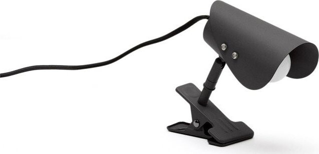 Černá kovová stolní lampa s klipem (výška 16 cm) Jula – Kave Home