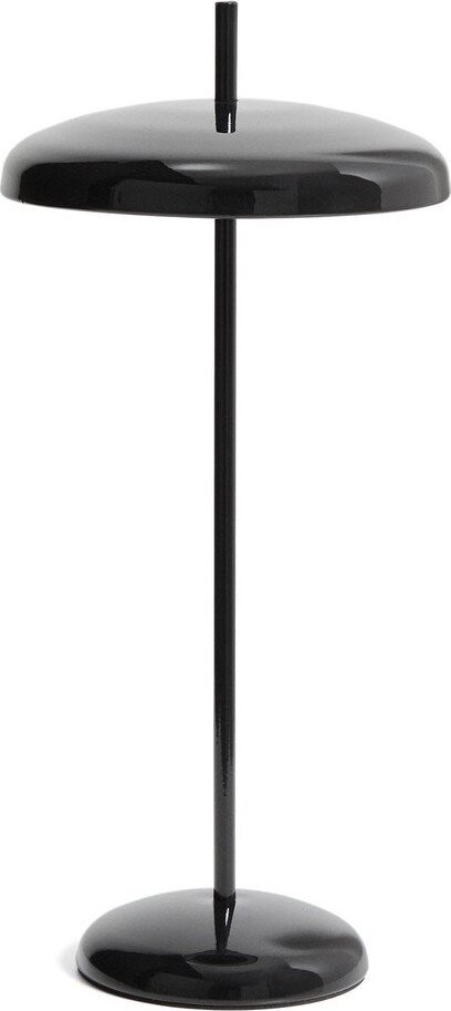 Černá LED stmívatelná stolní lampa s kovovým stínidlem (výška 35 cm) Porte – Kave Home