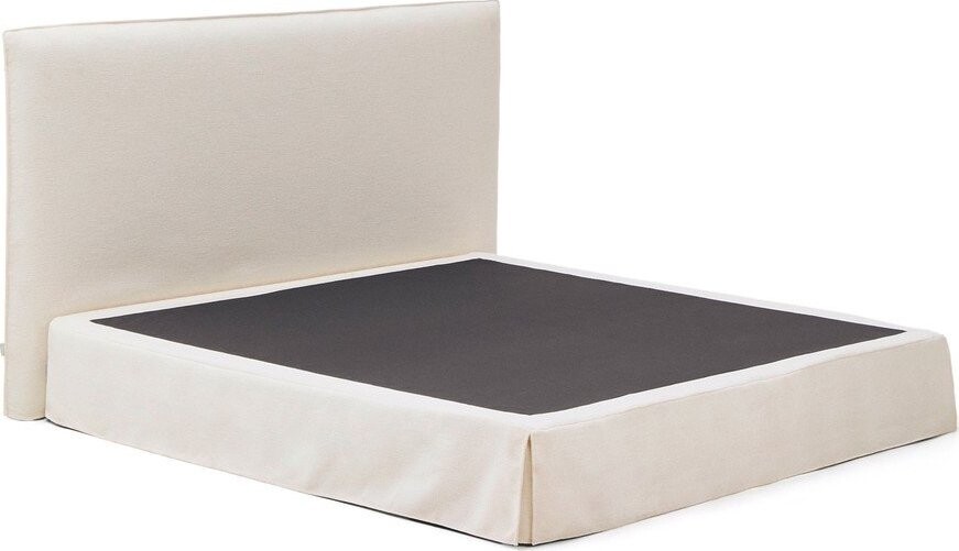 Bílá čalouněná dvoulůžková postel 180x200 cm Jaira – Kave Home