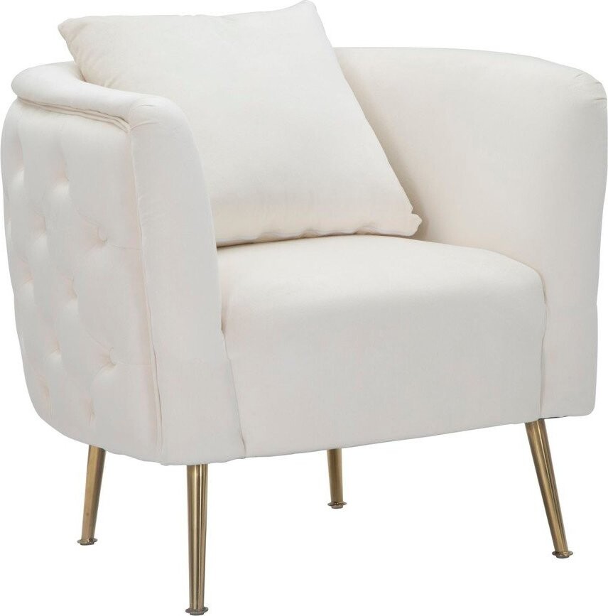 Krémové sametové křeslo Bucarest – Mauro Ferretti