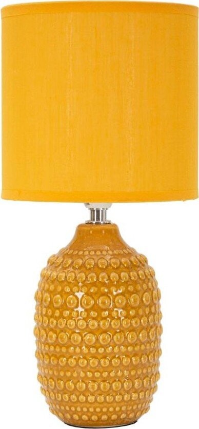 Keramická stolní lampa v hořčicové barvě s textilním stínidlem (výška 30,5 cm) Points – Mauro Ferretti