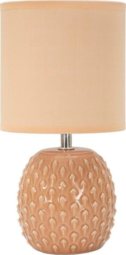 Broskvová keramická stolní lampa s textilním stínidlem (výška 27 cm) Pontus – Mauro Ferretti