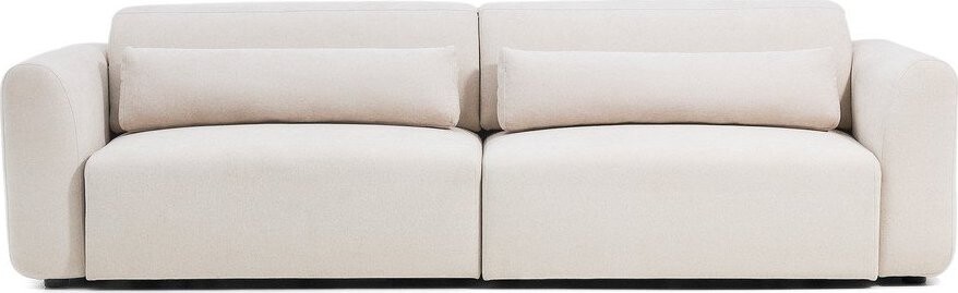 Béžová žinylková polohovací/rozkládací pohovka s lenoškou 290 cm Lares – Kave Home