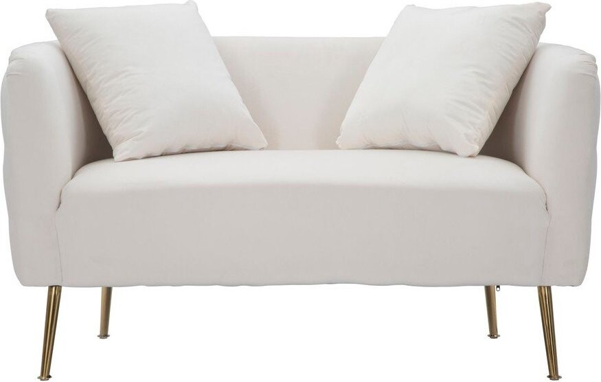 Krémová sametová pohovka 127 cm Bucarest – Mauro Ferretti