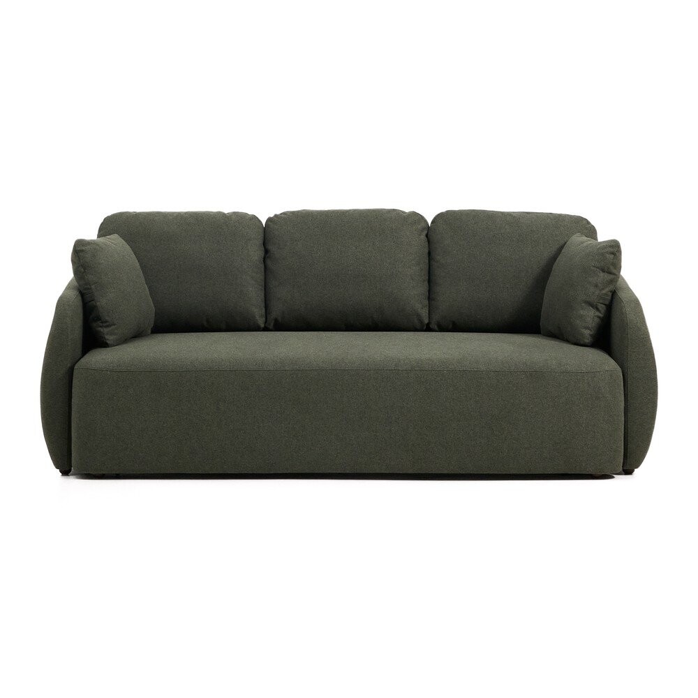 Tmavě zelená žinylková rozkládací pohovka 218 cm Laira – Kave Home