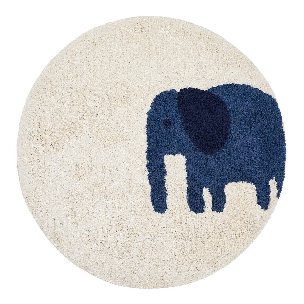 Slonovinový pratelný/ručně tkaný bavlněný dětský koberec ø100 cm Tandani – Kave Home