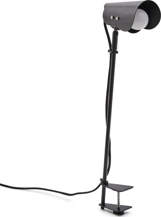 Černá kovová stolní lampa s klipem (výška 51 cm) Jula – Kave Home