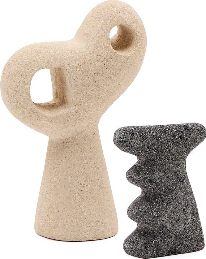 Kamenné sošky v sadě 2 ks (výška 23 cm) Arif – Kave Home